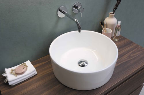 Rectangular round white wide Basin